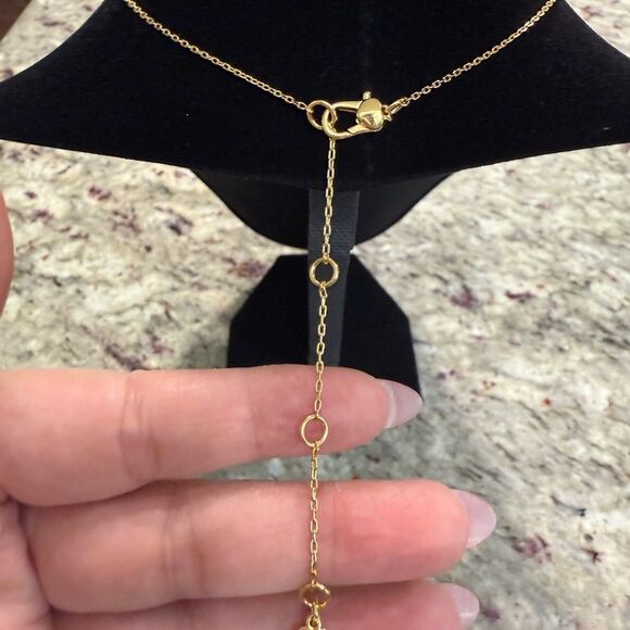 Kate Spade Brilliant Statements Pavé Halo Mini Gold Teardrop Pendant Necklace - Picture 9 of 9